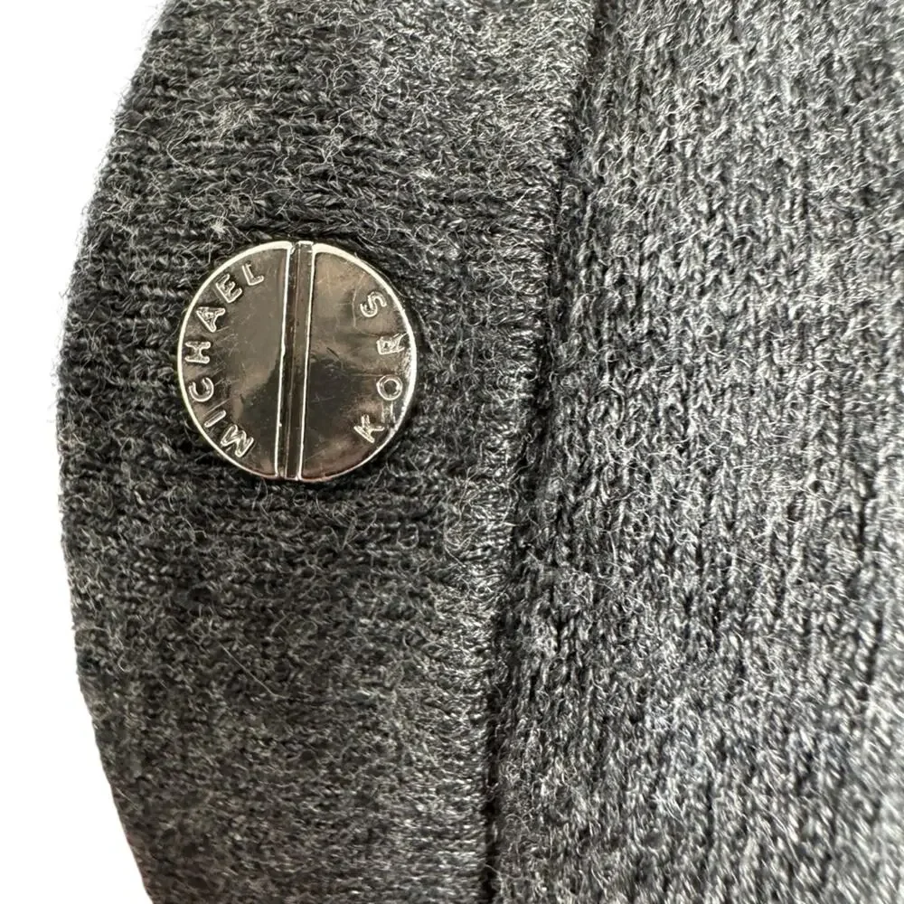 Michael Kors Charcoal Button-Sleeve Detail Lightweight Sweater Sz L